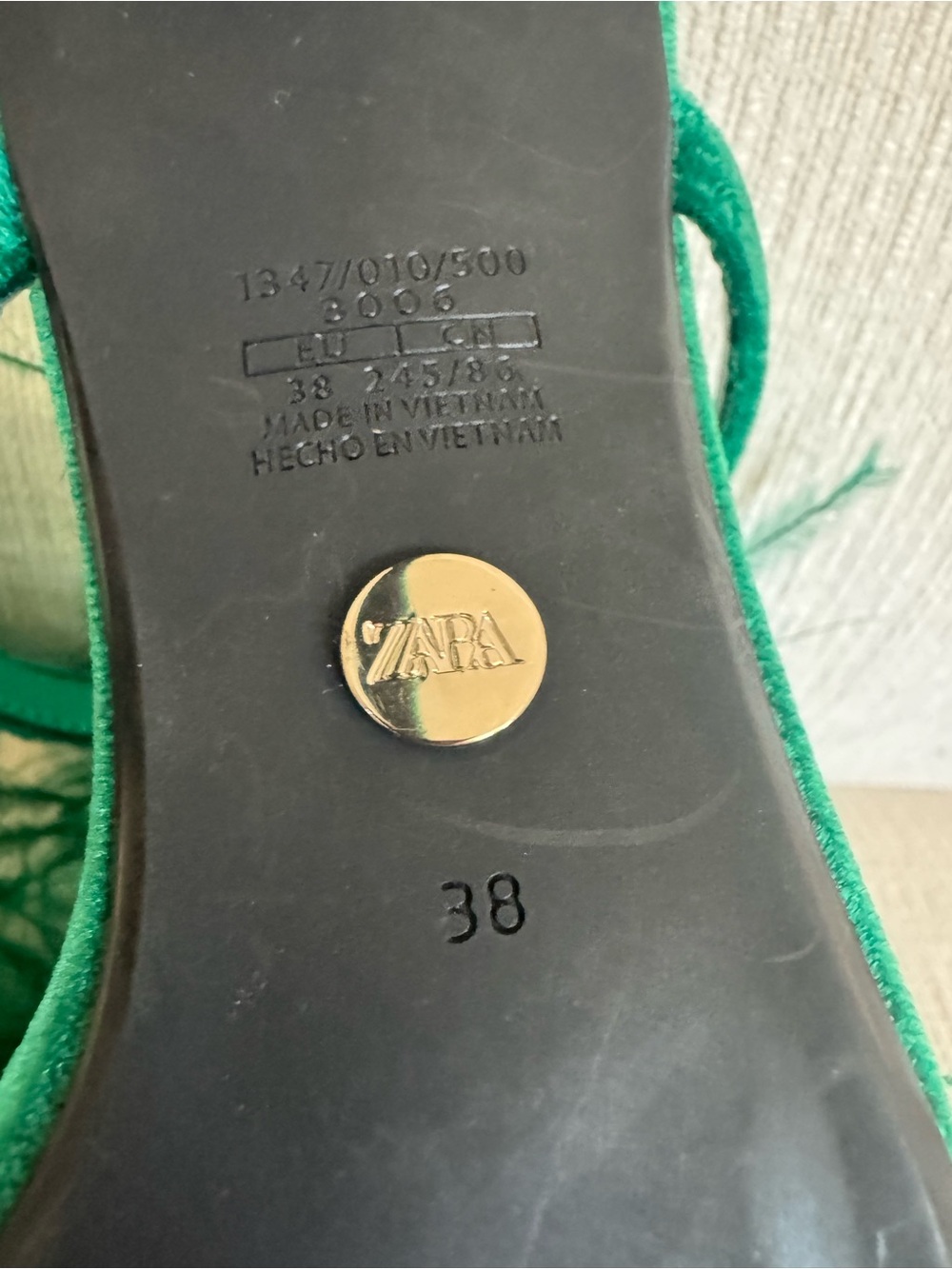NWOT Zara Emerald Green Feather Trim Stiletto Mule - Picture 6 of 6